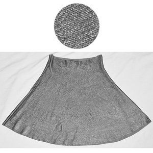 Worn 1-2X Zara Knit Shimmery Silver Skater Skirt (*Fits Like S or XS*)
